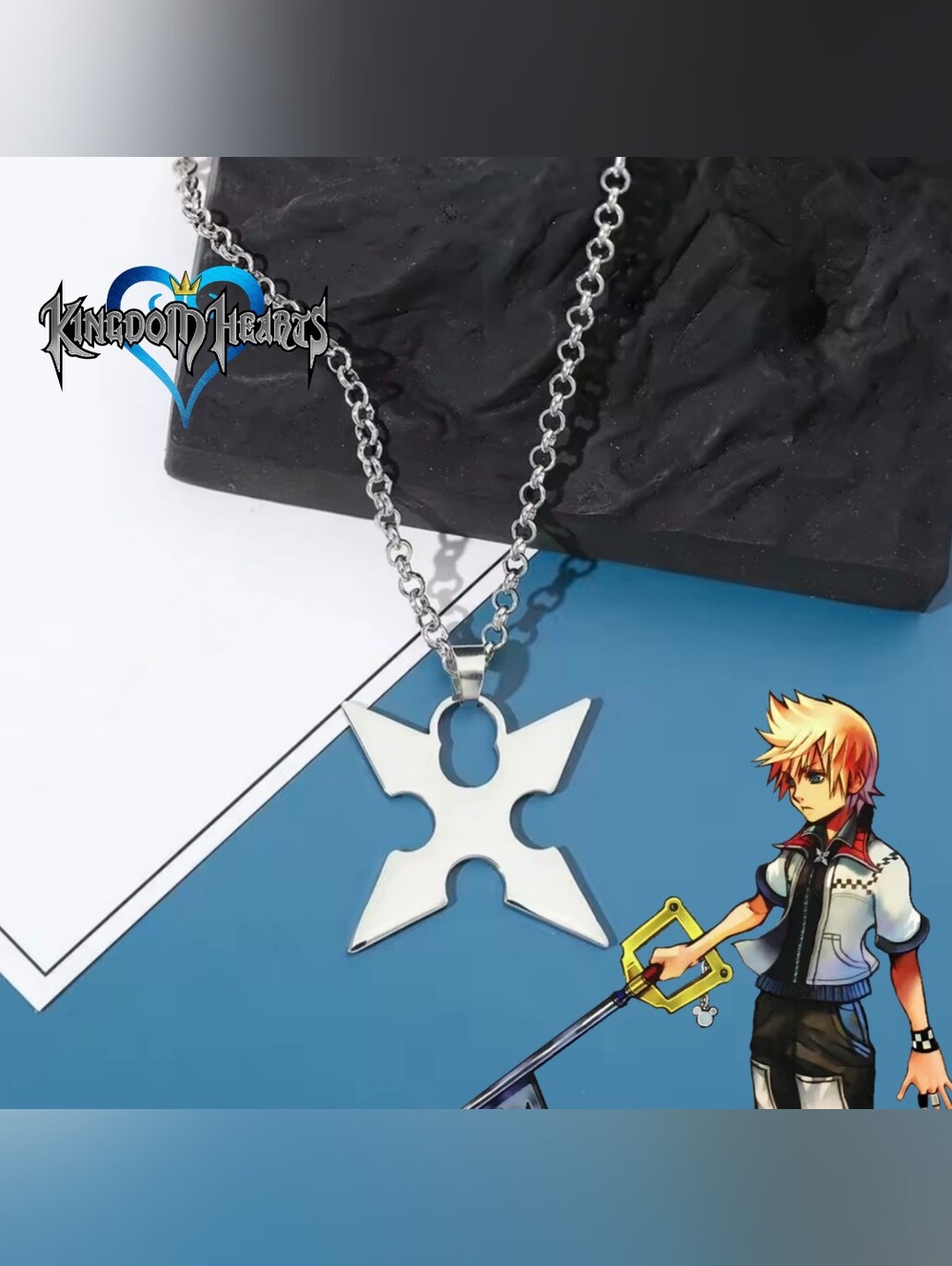Kingdom Hearts Roxas Silver Tone Necklace